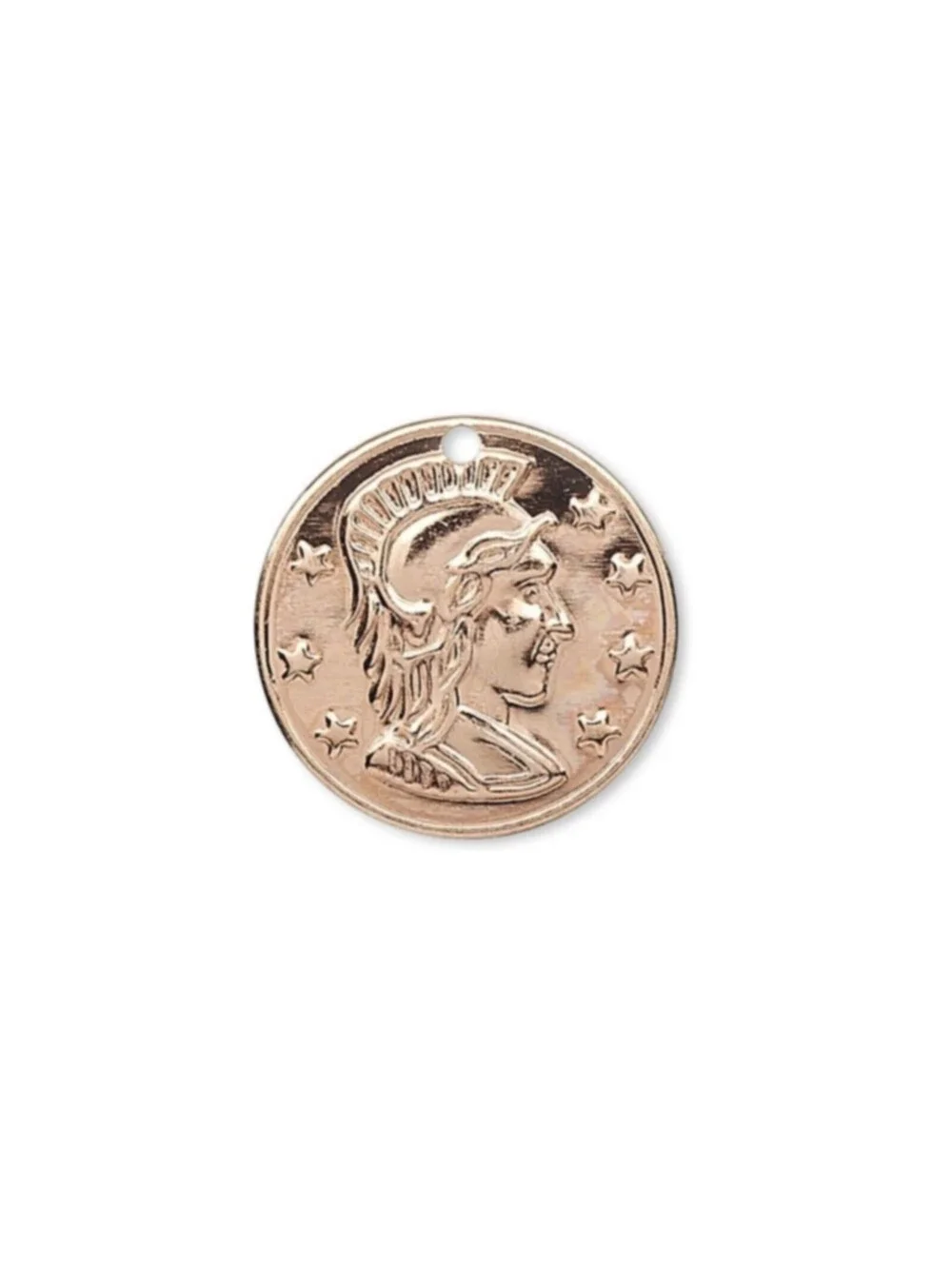 10 Rose Gold Plated Roman Empire Style Stampings 16mm Flat Round Charms